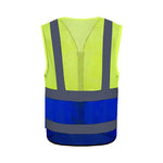 Mesh Breathable Reflective Vest Multi-Color Vest Traffic Night Running Sanitation Construction Site Riding Protection Warning Clothing - Green + Blue