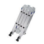 4.8m Multifunctional Folding Ladder Aluminum Alloy Thickened Miter Ladder Telescopic Lift Loft Engineering Ladder Multifunctional Joint Ladder 4 * 4 4.8m