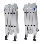 4.8m Multifunctional Folding Ladder Aluminum Alloy Thickened Miter Ladder Telescopic Lift Loft Engineering Ladder Multifunctional Joint Ladder 4 * 4 4.8m