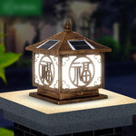 Solar Lamp Column Head Lamp Column Lamp Courtyard Lamp Chinese Garden Villa Landscape Fence Gate Column Lamp Remote Control Outdoor Waterproof Lamp 35w