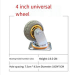 4 Inch Universal Wheel Wheelbarrow Caster Rubber Wheel Silent Wheel Directional Wheel Trailer Universal Wheel 1 Piece
