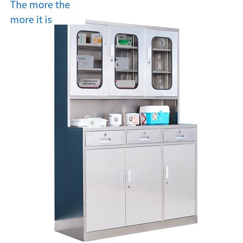 201 Stainless Steel Medicine Cabinet Three Bucket Three Door Western Tool Storage Instrument Display YYS-BXG-061