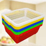 Square Screen Rectangular Plastic Square Screen Sorting Distribution Basket Plastic Basket Vegetable Basket Kitchen Storage Basket Fruit Drainage Basket Blue 406 * 312 * 118mm