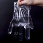 100 Pieces Disposable PE Gloves Thickened Dining And Beauty Household Gloves Transparent Plastic Gloves