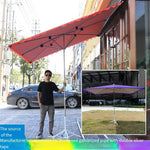 Sun Umbrella Super Large Outdoor Stall Square Folding Rain Proof Inclined Umbrella Commercial Thickened 2.5x2 M Silver Tape 4 Bone