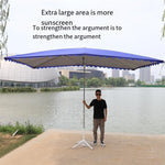 Sun Umbrella Super Large Outdoor Stall Square Folding Rain Proof Inclined Umbrella Commercial Thickened 2.5x2 M Silver Tape 4 Bone