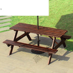 Anticorrosive Wood Leisure Outdoor Table And Chair Combination Table Set Products Conjoined Tables And Chairs Length 120 x Width 60 x Height 60 CM
