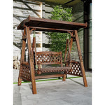Outdoor Courtyard Solid Wood Rocking Chair Villa Terrace Hanging Chair Anti-corrosion Wooden Swing Double Adult Hanging Chair Hammock Upgrade Luxury