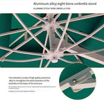 2.2m Iron 4-strand Umbrella With Marble Base Outdoor Sunshade Umbrella Courtyard Big Sunshade Image Property Platform Guard Station Sentry Platform Roman Umbrella Red