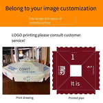 2.2m Iron 4-strand Umbrella With Marble Base Outdoor Sunshade Umbrella Courtyard Big Sunshade Image Property Platform Guard Station Sentry Platform Roman Umbrella Red