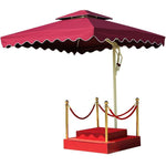 2.2m Iron 4-strand Umbrella With Marble Base Outdoor Sunshade Umbrella Courtyard Big Sunshade Image Property Platform Guard Station Sentry Platform Roman Umbrella Red