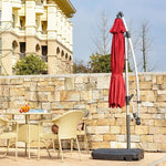 Courtyard Umbrella Sunshade Umbrella Open Air Stall Big Umbrella Balcony Outdoor Umbrella Iron Single Diameter 3m Wine Red (120kg Water Tank)