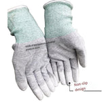 Dust Free Gloves PU Coating Finger Carbon Fiber Electronics Factory Assembly Gloves Gray M