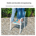 Outdoor Plastic Wood Balcony Table And Chair Combination Leisure Table And Chair Outdoor Courtyard Konis Chair * 4 + Plastic Wood Cross Mosaic