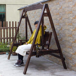 Outdoor Solid Wood Swing Courtyard Chair Balcony Anticorrosive Hanging Indoor Garden Country White Square Wood Small (no Top)