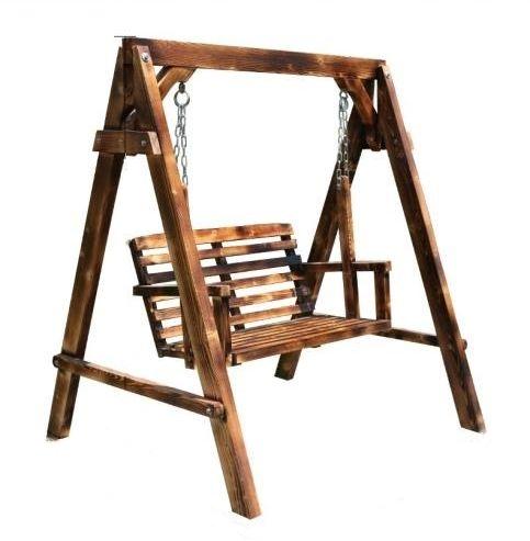 Outdoor Swing Chair Anti-corrosion Solid Wood Hanging Hammock Household Indoor And Outdoor Courtyard Villa Wooden Top Rocking Chair Lead Wooden Top (without Cushion)