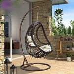 Hanging Basket Rattan Chair Bird's Nest Swing Indoor Adult Hammock Rocking Chair Courtyard Balcony Rocking Chair Singl Orchid Chair Classic Brown