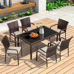 Outdoor Table And Chair Combination Leisure Rattan Chair Courtyard Garden Terrace Dining Table And Chair Outdoor Balcony Open-air Table And Chair