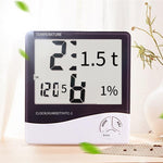 2 Sets Thermohygrometer Humidity Thermometer Meter Hygrometer Digital Indoor Room Thermometer with Alarm Clock, Accurate Room Temperature Gauge Humidity Monitor Timer, for Home, Office