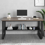 Computer Home Office Desk, 48 Inch Desk Study Writing Table with Bookshelf Modern Simple Style