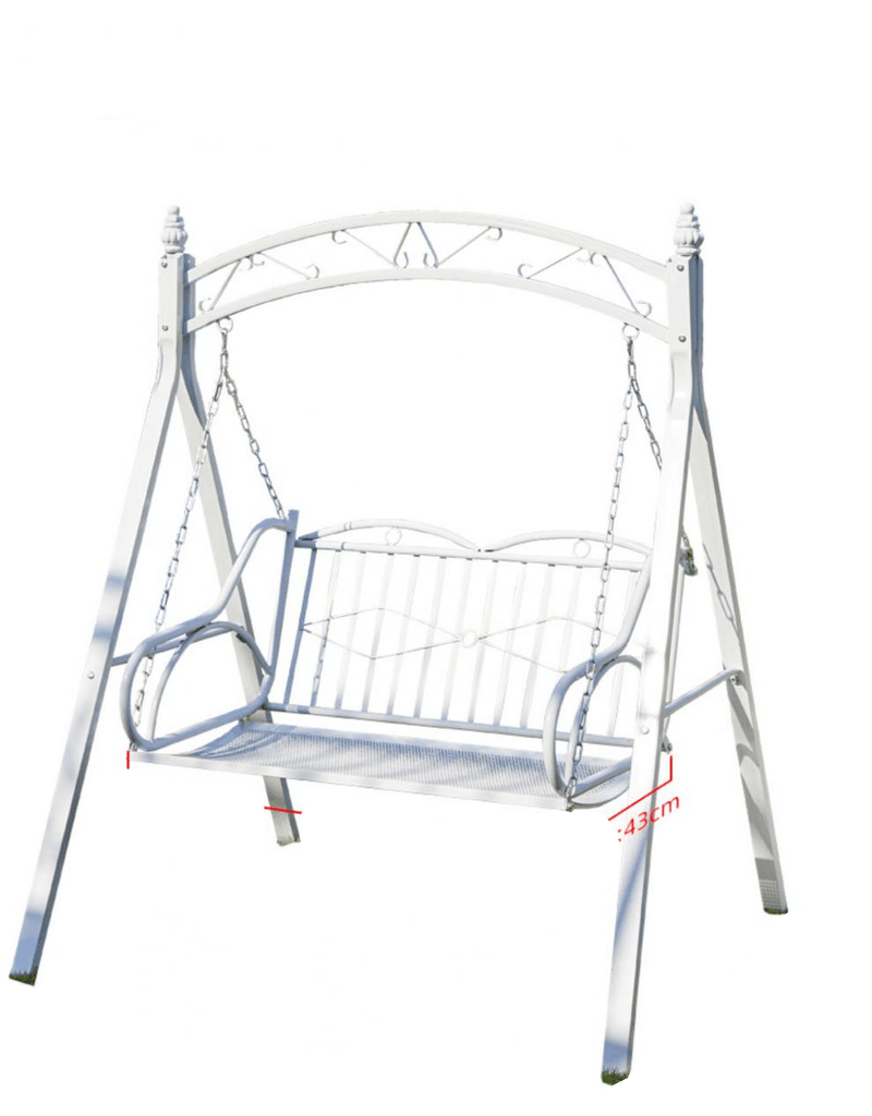 Outdoor Swing Hanging Chair Bed Double Courtyard Iron Rocking Basket Indoor And Outdoor Balcony Swing Elegant White