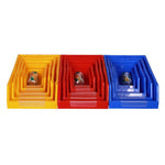Shelf Slant Mouth Sorting Storage Box Parts Box Combined Material Box Plastic Box Q2 250 * 150 * 120mm Red (10 Set)