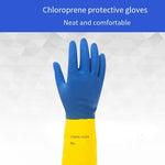 10 Pairs 1 Set Gloves Neoprene Rubber Chemical Resistant Gloves Lined With Flocking Acid And Alkali Liquid Solvent Resistant Gloves