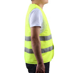 10 Pieces Yellow Cloth Reflective Vest (Silver Reflective Strip Front Two Back Two) Yellow Free Size