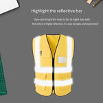 Safety Vest Fluorescent Reflective Vest Multi-Pocket Safety Suit Construction Worker Traffic Sanitation Protection Cloth - Yellow