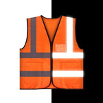 Reflective Clothing Multi Pocket Worker's Orange Free Size