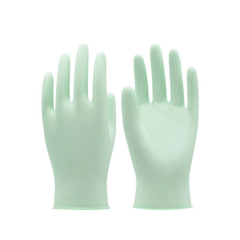 Imported Peppermint Moisturizing Disposable Latex Gloves Food Grade Powder Free Rubber Inspection Laboratory Thickened 50 Pieces / Box L Size