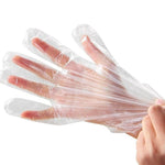 Disposable PE Film Gloves Transparent Dining Table Picnic Lobster Gloves One Size 100 pieces / Bag
