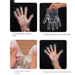 Disposable PE Film Gloves Transparent Dining Table Picnic Lobster Gloves One Size 100 pieces / Bag