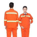 Long Sleeve Overalls Suit Reflective Strip Working Suits Protection Clothing for Sanitation Cleaning Construction Engineering - Green Reflective Strip