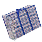 Woven Bag Moving Bag Thickened Oxford Cloth Luggage Packing Bag Waterproof Storage Snake Skin Bag 70 * 50 * 24 cm Blue Lattice 10 Packs