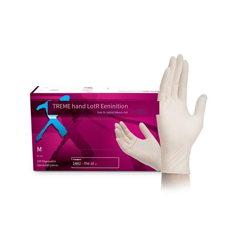 Small Size 1000 Pieces / Box Gloves Disposable Durable Latex Gloves Latex Powder Free Pockmark Surface Milky White Cuff Gloves