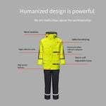 A Set New Multifunctional Warning Raincoat New Safety Warning Clothing Reflective Duty Split Raincoat Fluorescent Yellow M