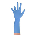 Extended Wear-resistant Disposable Nitrile Blue Gloves ( 50 Pack ) Powder Free Gloves 40 CM Long 0.13 MM Thick