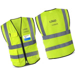 Green High Visibility Safety Vest Reflective Vest With Pockets Custom Logo One Size Fits