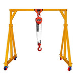 Mobile Gantry Crane Small Hand Push Removable Crane Gantry Crane Span 3.1m * Height 4.8m + Chain Block + Chain Car 3t / Set