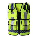 Reflective Vest  Multi Function Multi Pocket Patrol Duty Reflective Vest Traffic Reflective Vest Lettering Safety Protective Clothing