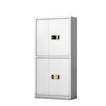 Thickened Double Section Fingerprint Password Lock Security Cabinet File Cabinet White Cabinet