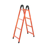 A Type Ladder Thickened Carbon Steel Folding Ladder Project Step Painting Ladder [Red 2.5m] Load Bearing 150kg