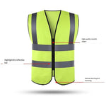 10 Pieces Zipper Safety Vest With Reflective Strips High Visibility Safety Reflective Vest without Pockets- Fluorescent Yellow