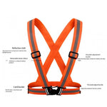 10 Pieces Highly Visibility Reflective Straps Elastic Safety Strap Reflective Vest Free Size Night Running Riding Safety Warning Suit - Fluorescent Orange