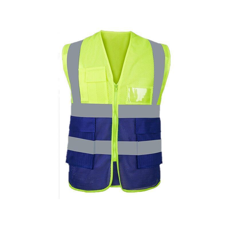 Reflective Vest Car Annual Inspection Safety Suit Environmental Sanitation Multi Pocket Construction Peach Heart Net Green And Blue (with Pocket)