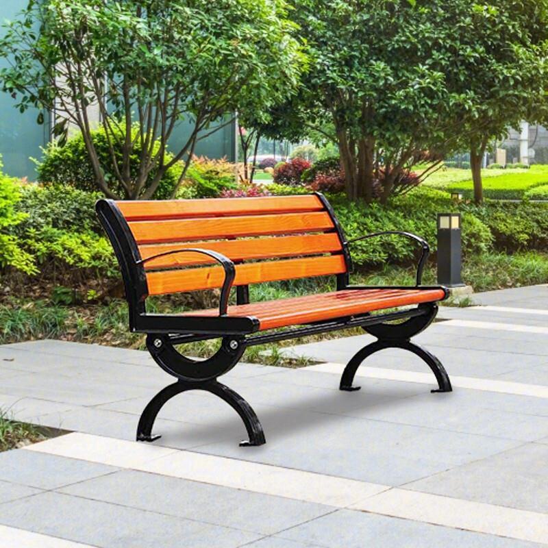 Park Chair Outdoor Bench Outdoor Bench Community Square Garden Chair Solid Wood Leisure Row Chair 1.8m With Back