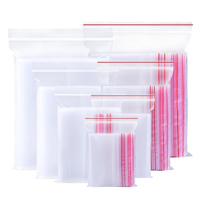 10cm * 15cm 1000 Pieces Disposable PE 12 Thread Self Sealing Bag Thickened Transparent Sealed Bag Zipper Bag Sample Storage Bag