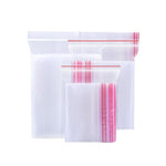 10cm * 15cm 1000 Pieces Disposable PE 12 Thread Self Sealing Bag Thickened Transparent Sealed Bag Zipper Bag Sample Storage Bag