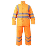 Safety Reflective Work Suits Working Protection Raincoat Set Fluorescent Yellow/Fluorescent Orange